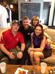 Riley Scott and Aaron Nussey of the Ottawa Senators with Maureen Langlois of Stewart Title, and Natalie Beauchamp, RJR Innovations' CFO/Operations Manager.