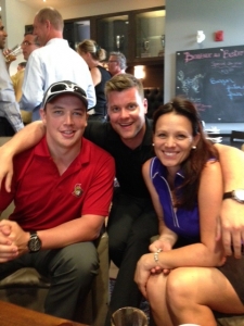 Riley Scott and Aaron Nussey of the Ottawa Senators with Natalie Beauchamp, RJR Innovations' CFO/Operations Manager.