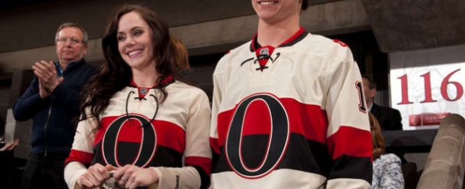 Scott Moir and Tessa Virtue at Sens Game